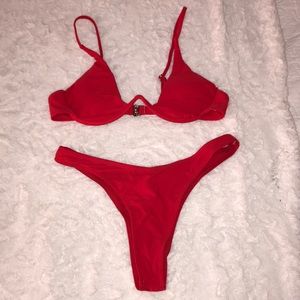 RED BATHING SUIT BRAND BEW